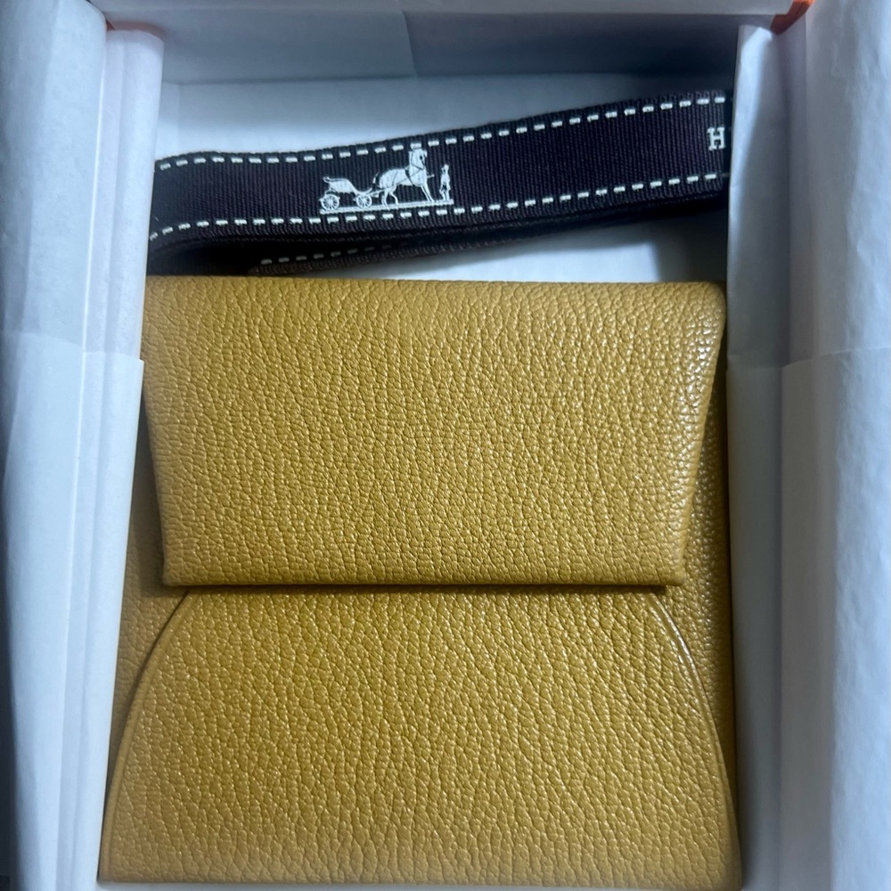 Hermes Bastia Coin Purse In Curry, Nib - image 1